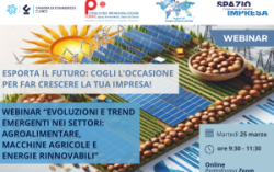 "Evoluzioni e trend emergenti nei settori: agroalimentare, macchine agricole e energie rinnovabili (fotovoltaico)" | 25 marzo 2025 | Webinar